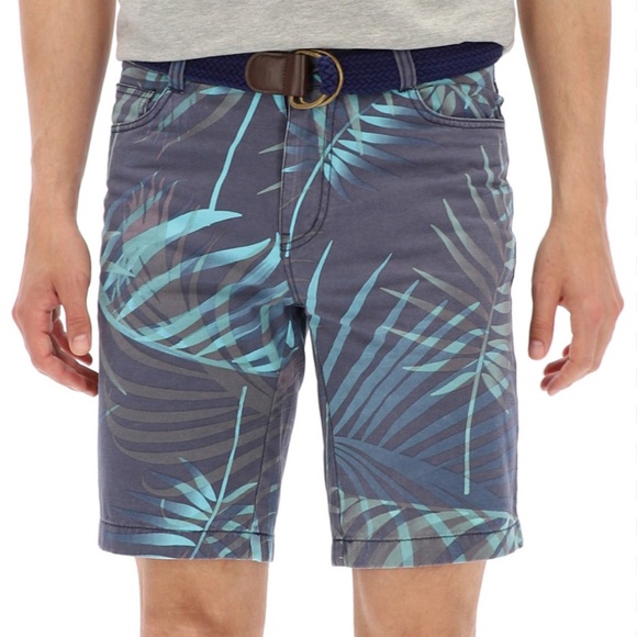 Desigual Men’s Cotton Bermuda Short with Belt - Size 36 - Picture 2 of 11